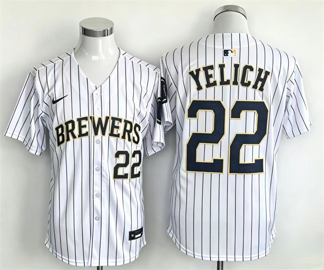 Men's White Milwaukee Brewers #22 Christian Yelich Home Limited Stitched Baseball Jersey